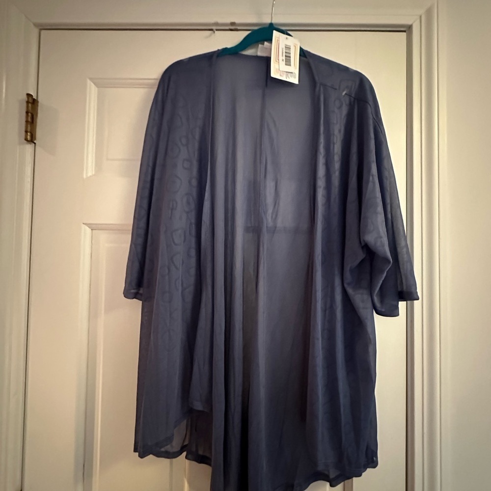 LuLaRoe Sheer Navy Kimono Blouse